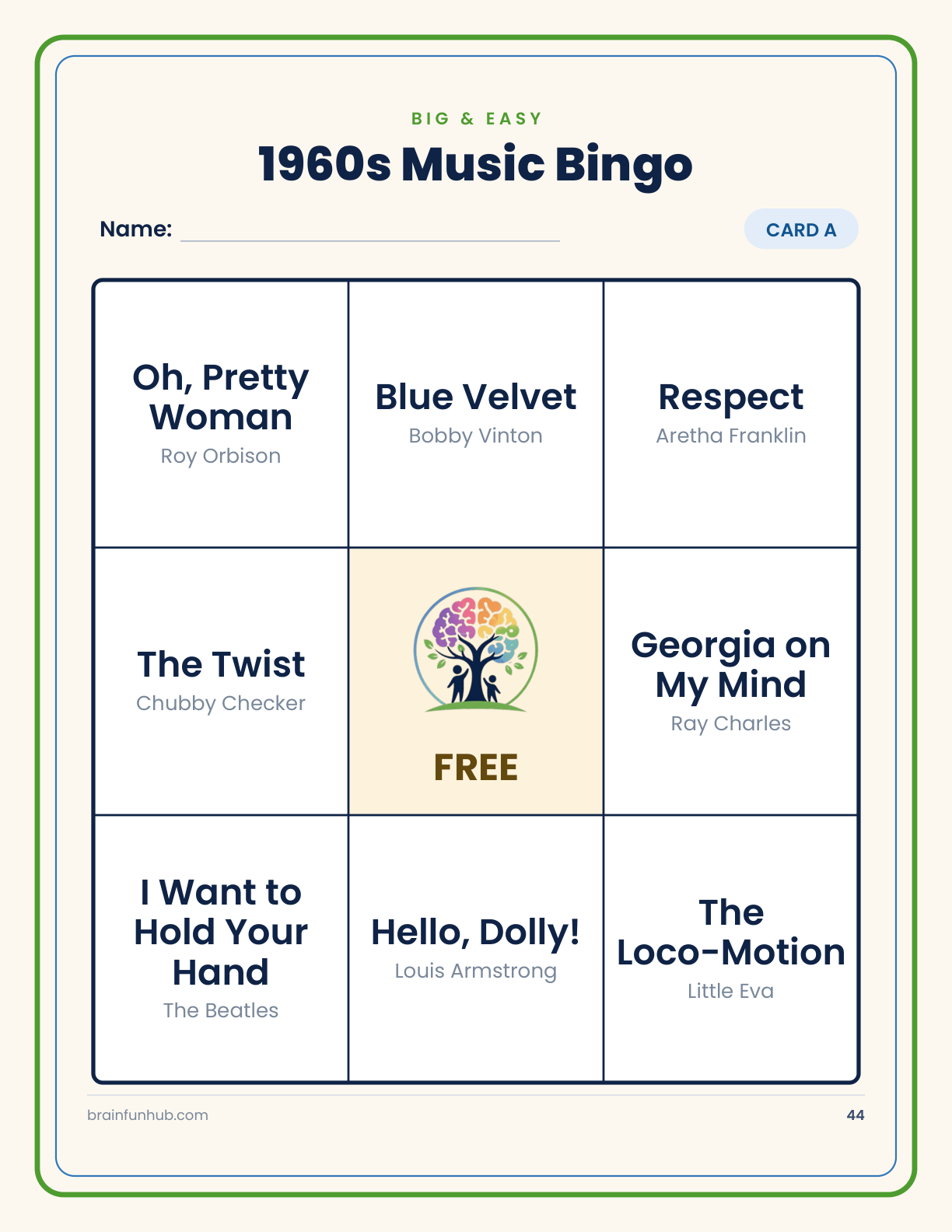 1960s Music Bingo thumbnail 7