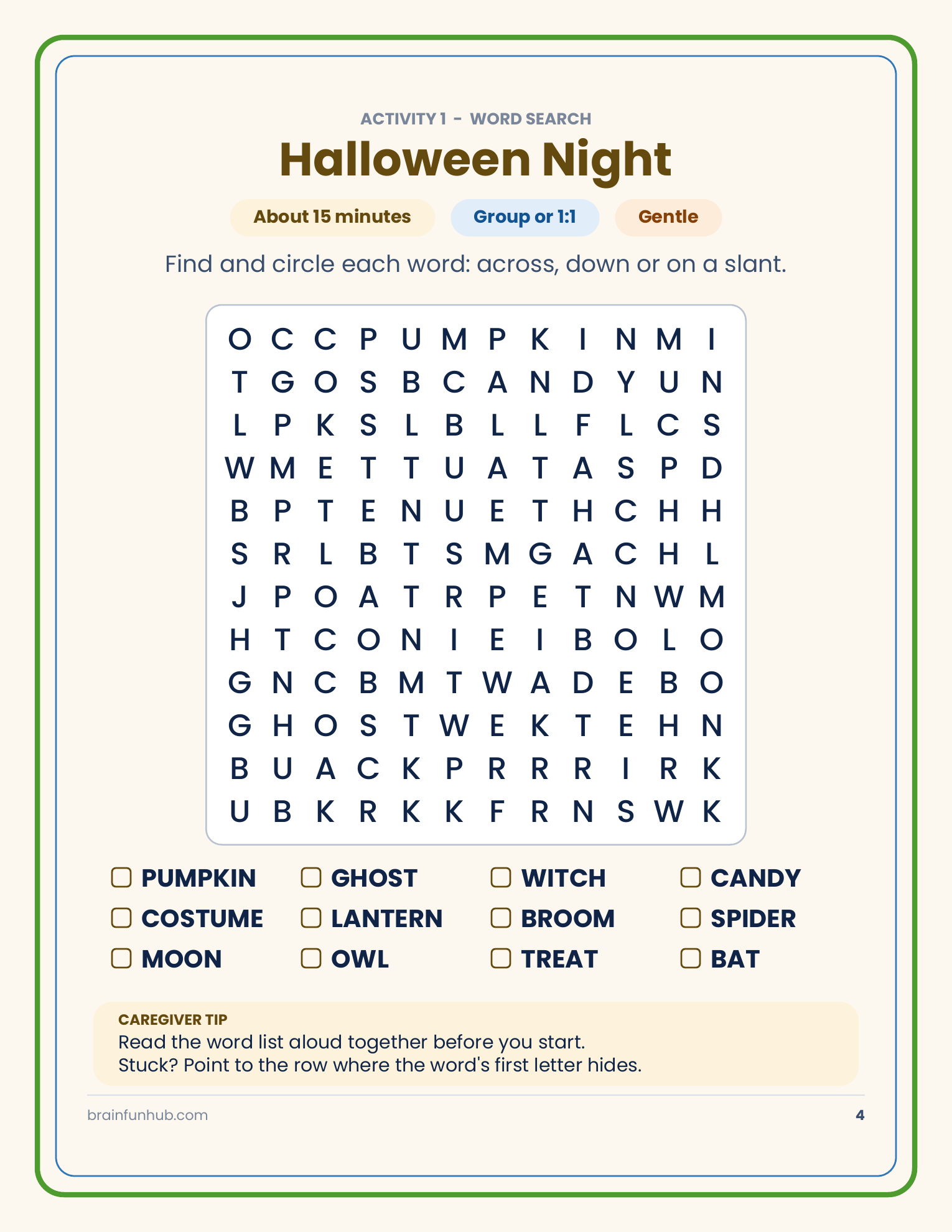 Halloween Activity Pack: 42 Large Print Activities thumbnail 3