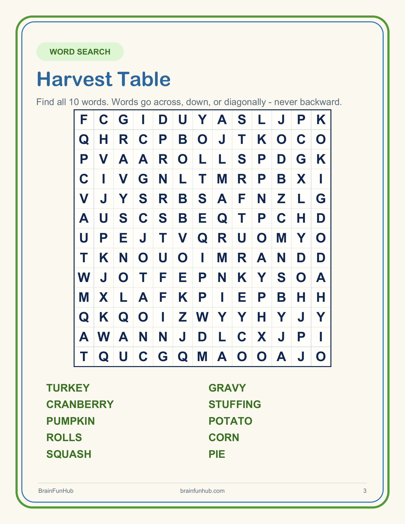 Thanksgiving Activity Puzzles: 16 Large Print Puzzles & Activities thumbnail 3
