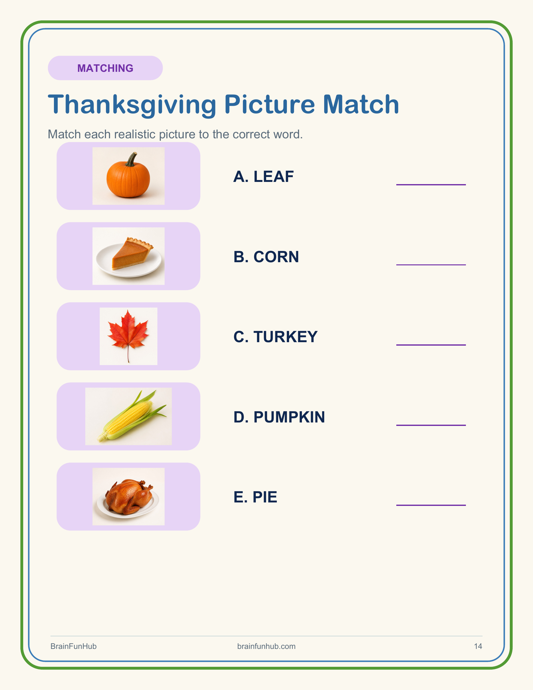 Thanksgiving Activity Puzzles: 16 Large Print Puzzles & Activities thumbnail 7