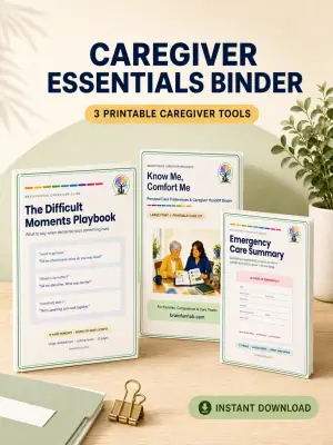 Caregiver Essentials Binder — printable PDF preview