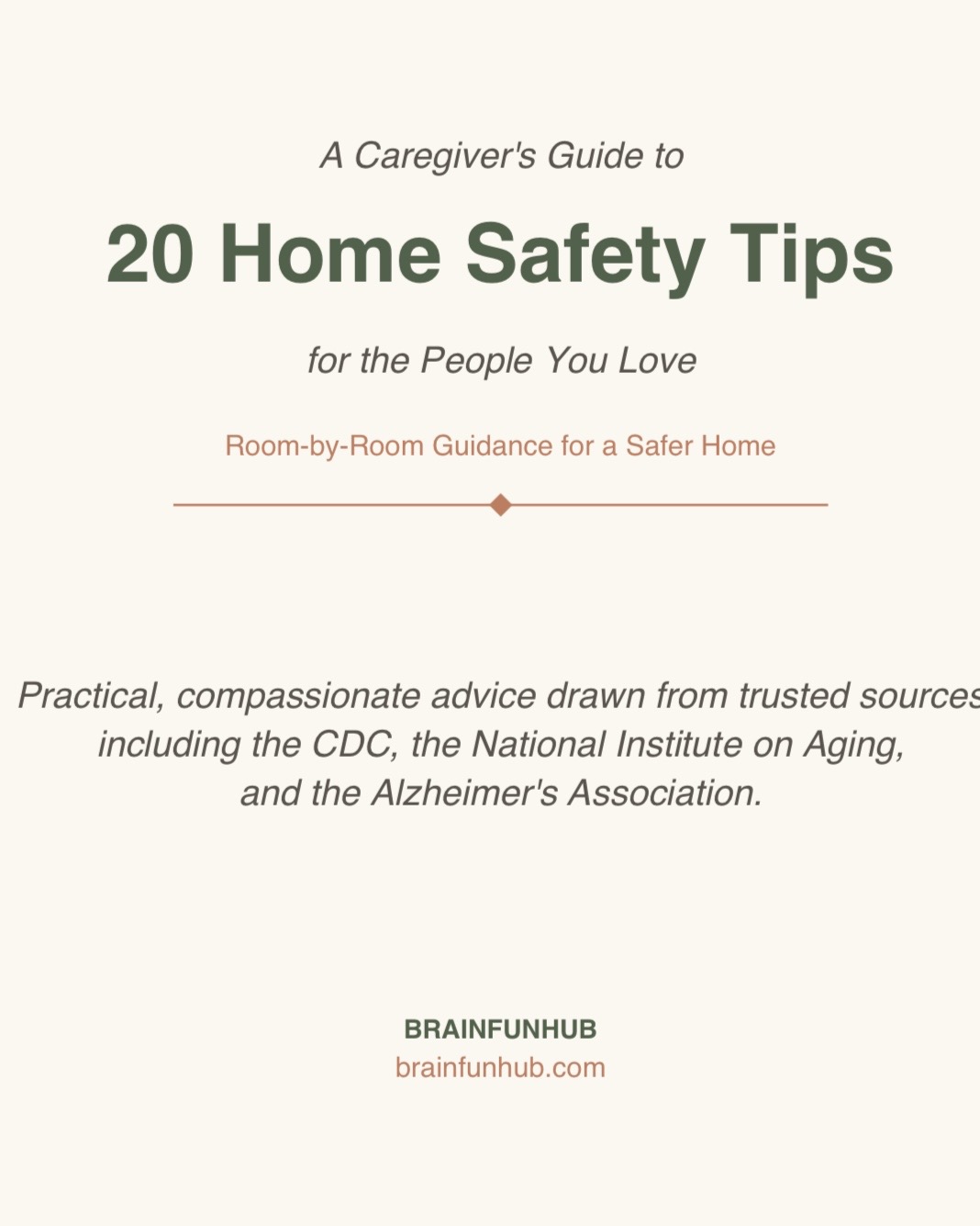 A Caregiver's Guide to 20 Home Safety Tips for the People You Love — printable PDF preview