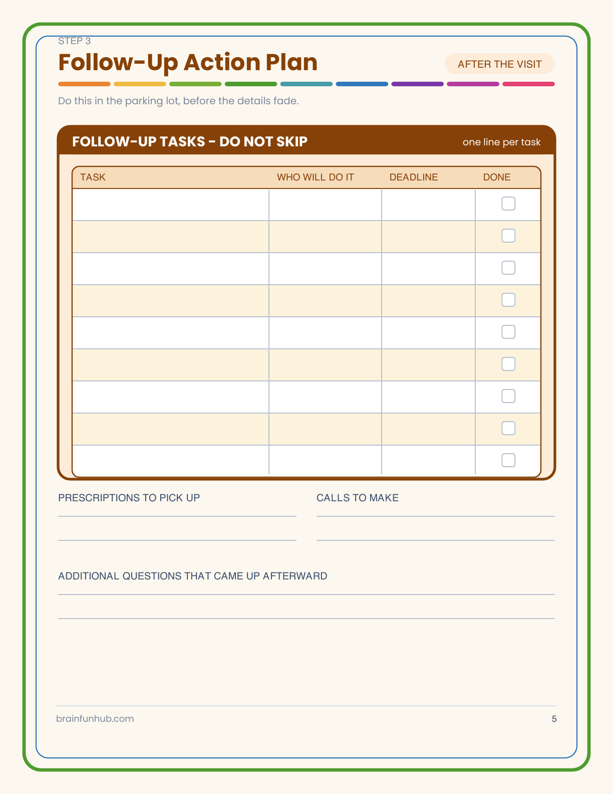 Appointment and Medical Notes Log: 9 Page Large Print Printable thumbnail 5