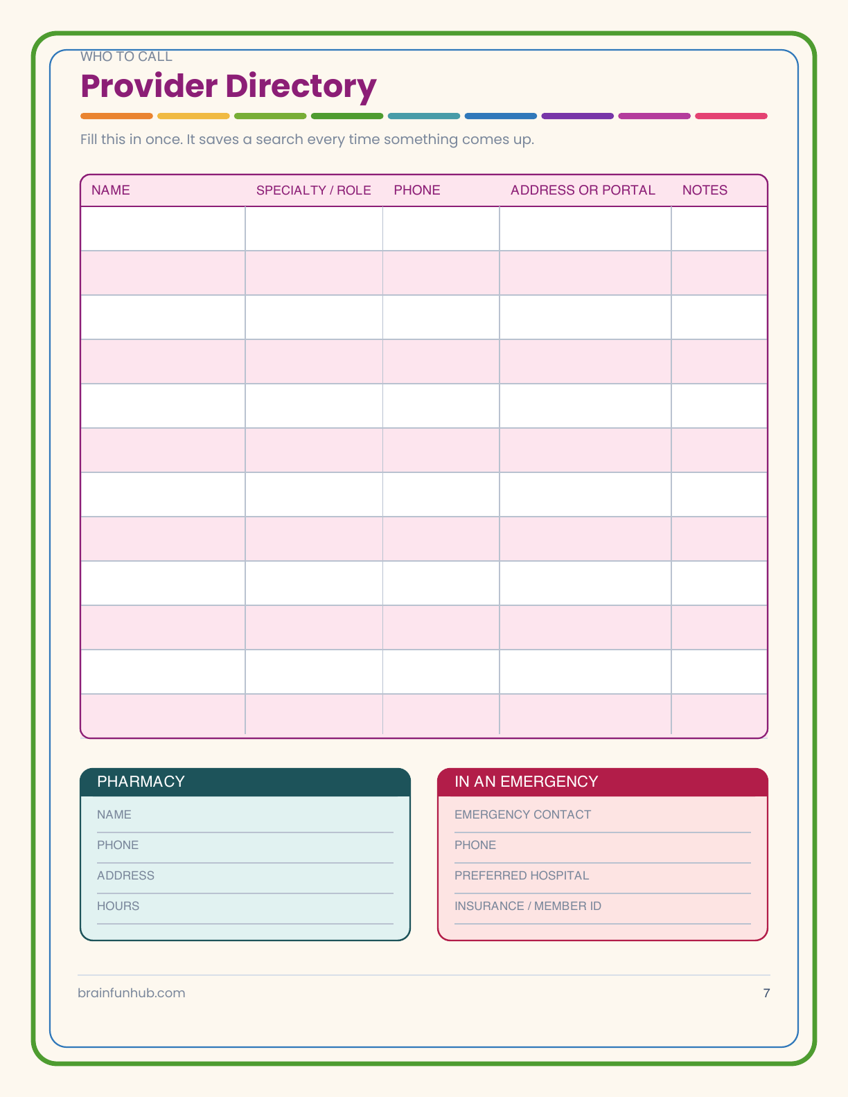 Appointment and Medical Notes Log: 9 Page Large Print Printable thumbnail 7