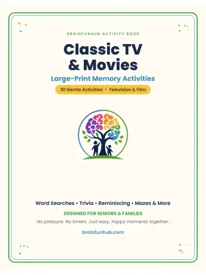 Classic TV and Movies: Large Print Memory Activities (30 Activities) thumbnail 1