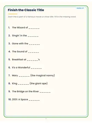 Classic TV and Movies: Large Print Memory Activities (30 Activities) thumbnail 4