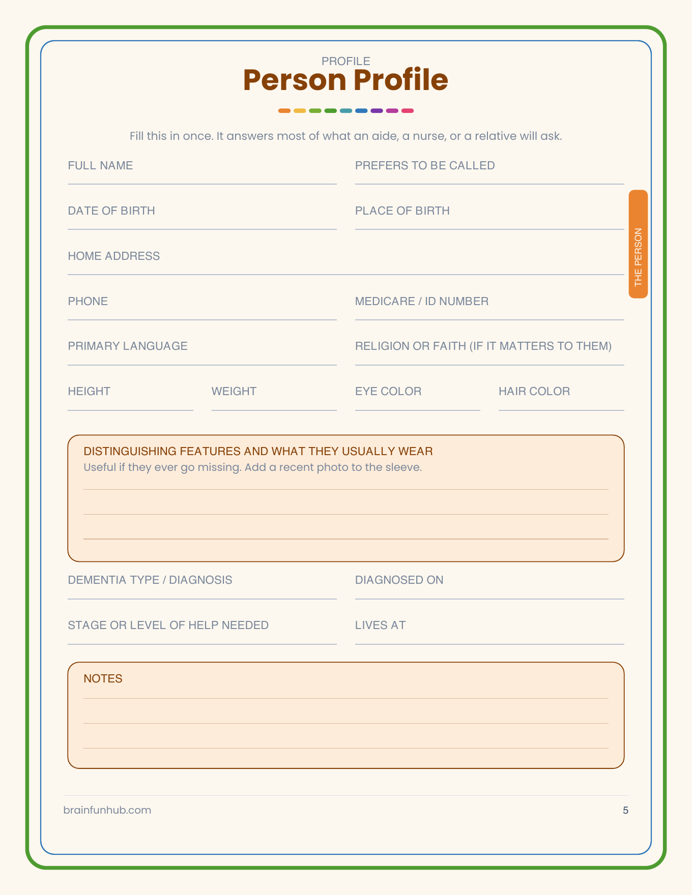 Dementia Care Binder: 86 Page Printable Caregiver Organizer thumbnail 3