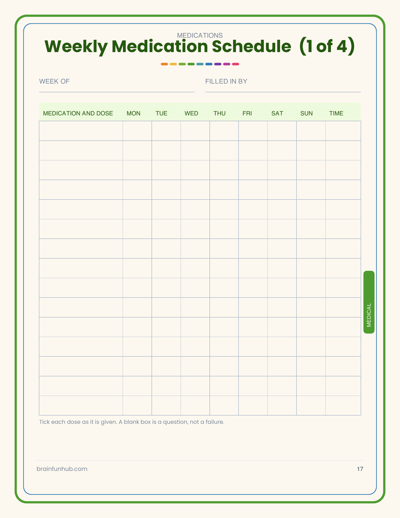 Dementia Care Binder: 86 Page Printable Caregiver Organizer thumbnail 4
