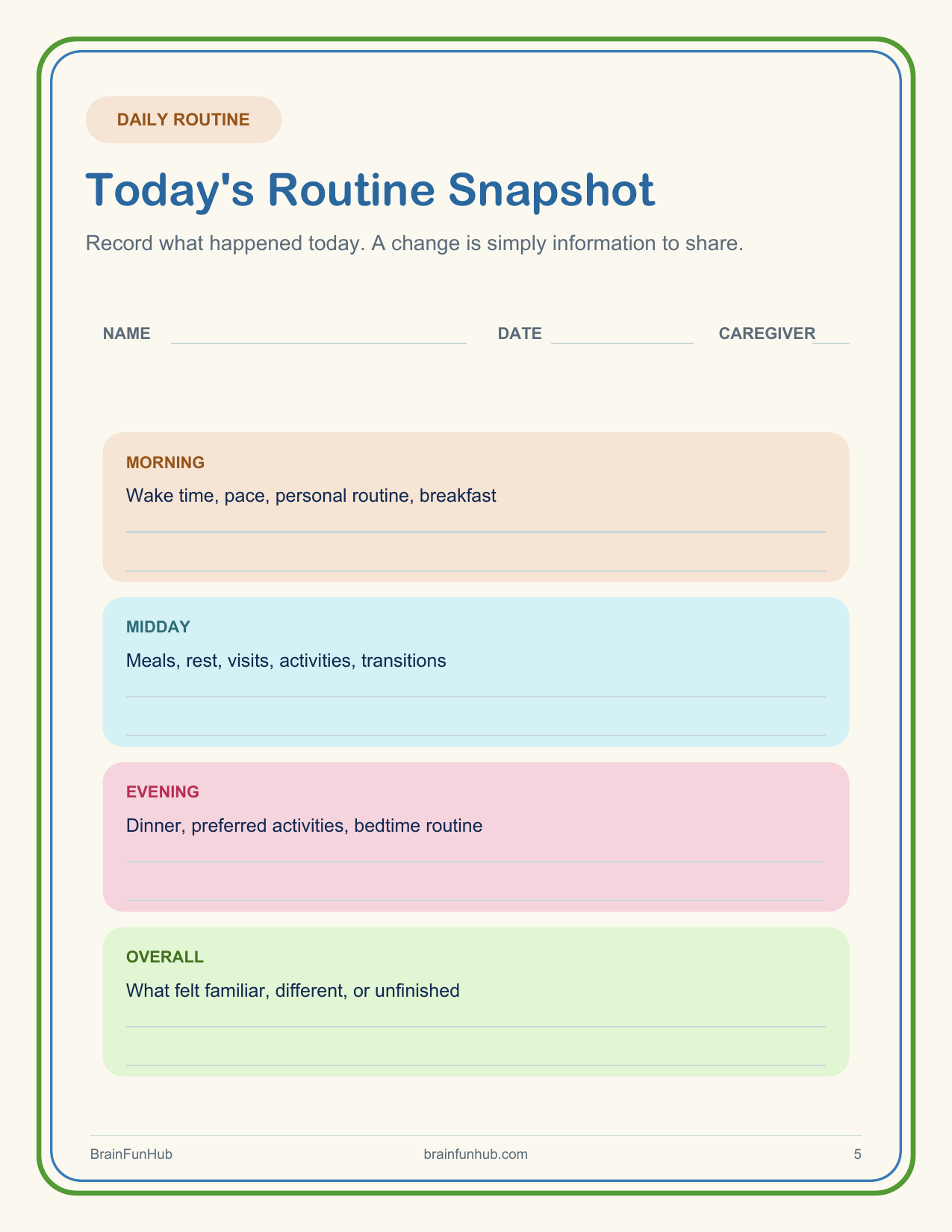 Dementia Care Routine Planner: 24 Page Caregiver Handoff Printable thumbnail 4
