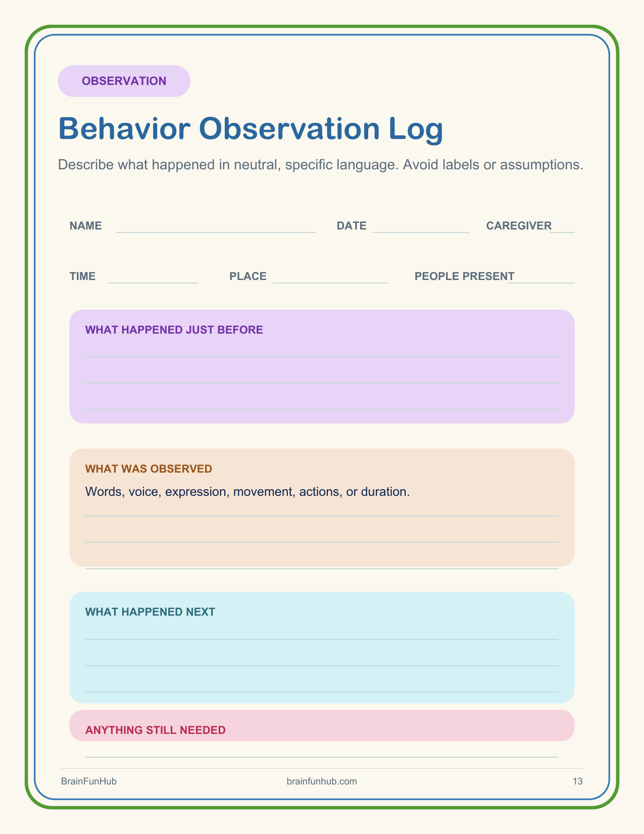 Dementia Care Routine Planner: 24 Page Caregiver Handoff Printable thumbnail 6