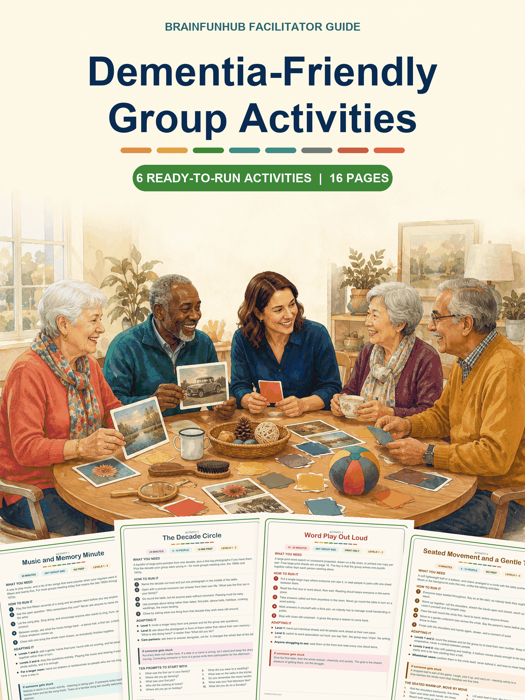 Dementia-Friendly Group Activities: Free Facilitator Guide β printable PDF preview