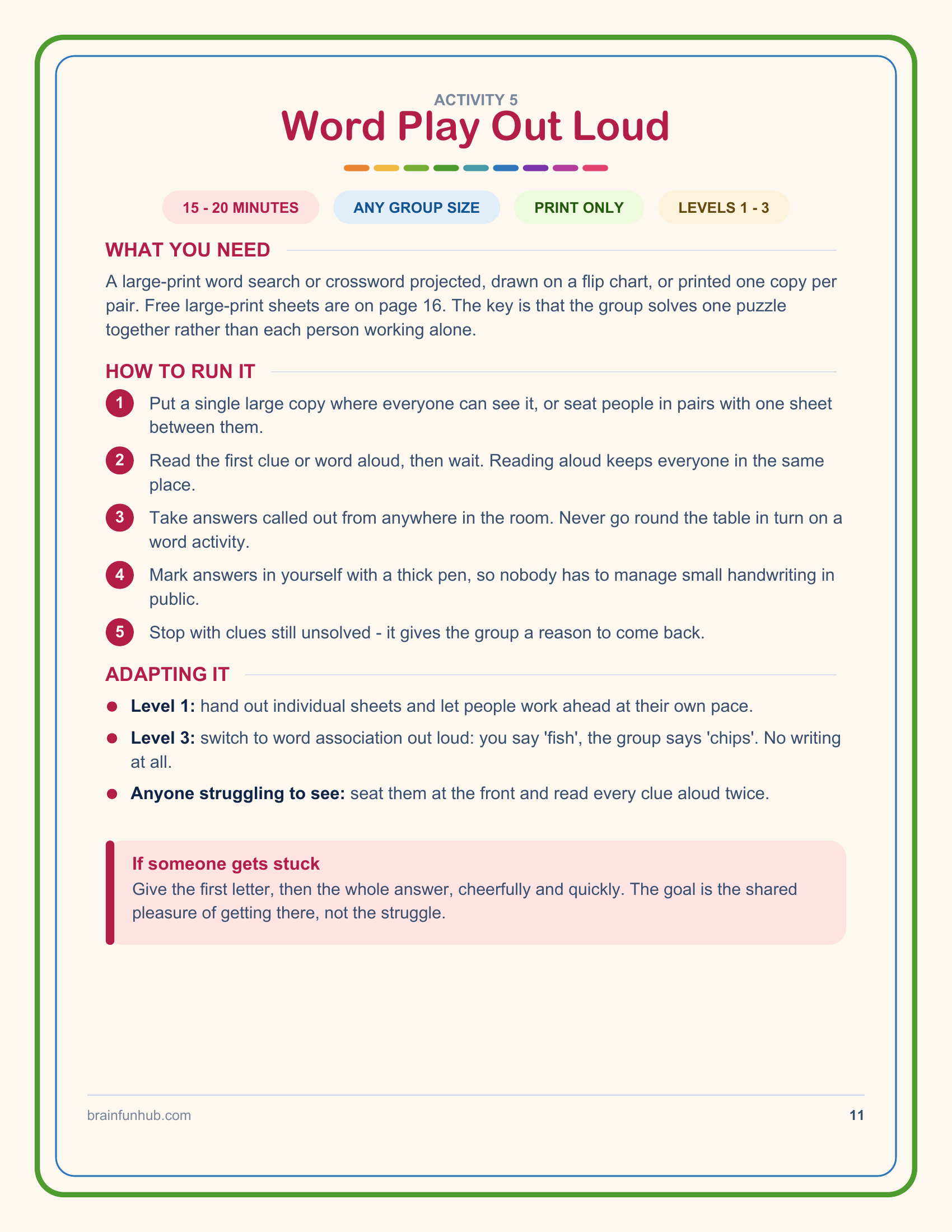 Dementia-Friendly Group Activities: Free Facilitator Guide thumbnail 7