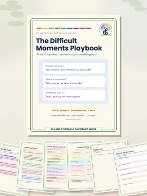The Difficult Moments Playbook: 16 Word for Word Caregiver Scripts — printable PDF preview