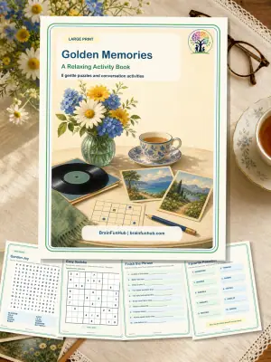 Golden Memories: A Relaxing Activity Book — printable PDF preview