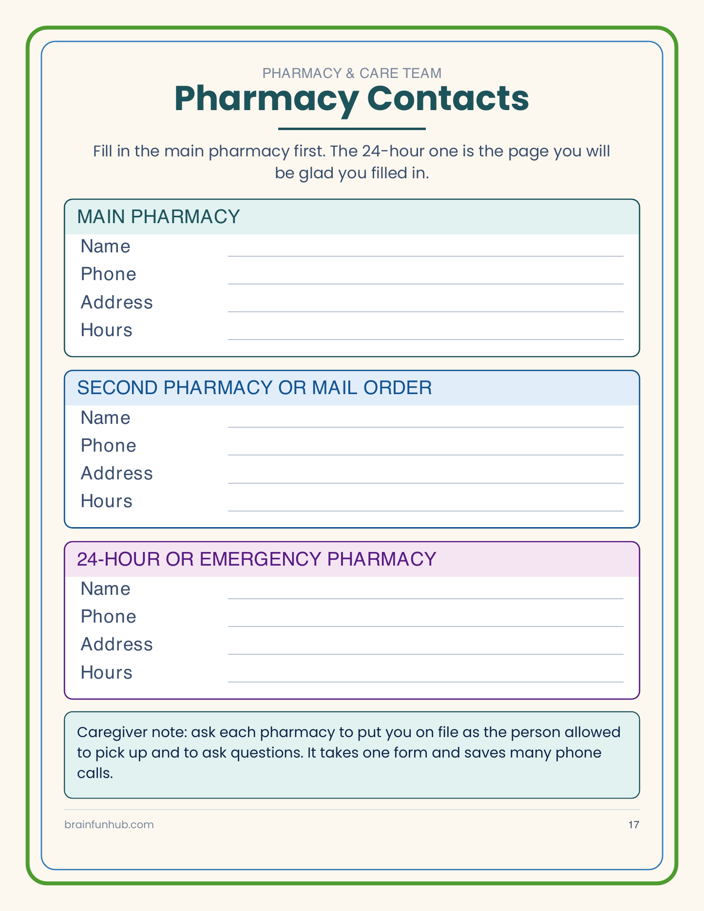 Medication & Doctor Visit Organizer: 40 Page Large Print PDF thumbnail 5