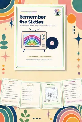 Remember the Sixties: Large Print Reminiscence Book — printable PDF preview