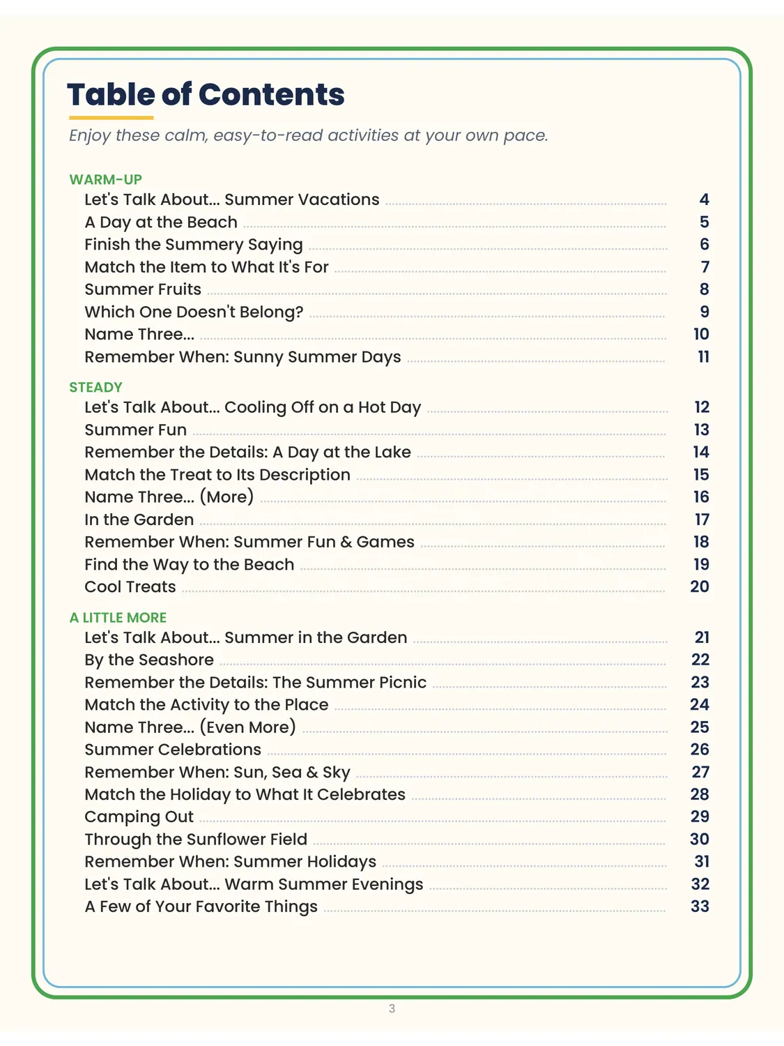Sunny Days of Summer: Large Print Summer Activities (30 Activities) preview 2