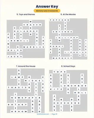 Large Print Crosswords: Memory Lane (25 Nostalgic Puzzles with Answer Key) thumbnail 6