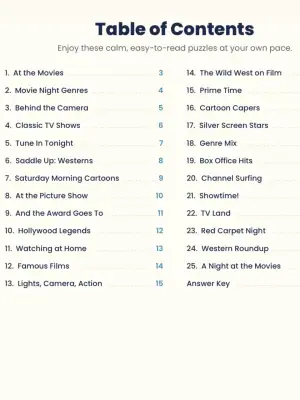 Large Print Crosswords: Classic TV and Movies (25 Puzzles with Answer Key) thumbnail 2