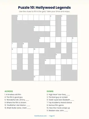 Large Print Crosswords: Classic TV and Movies (25 Puzzles with Answer Key) thumbnail 4