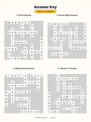 Large Print Crosswords: Classic TV and Movies (25 Puzzles with Answer Key) thumbnail 6
