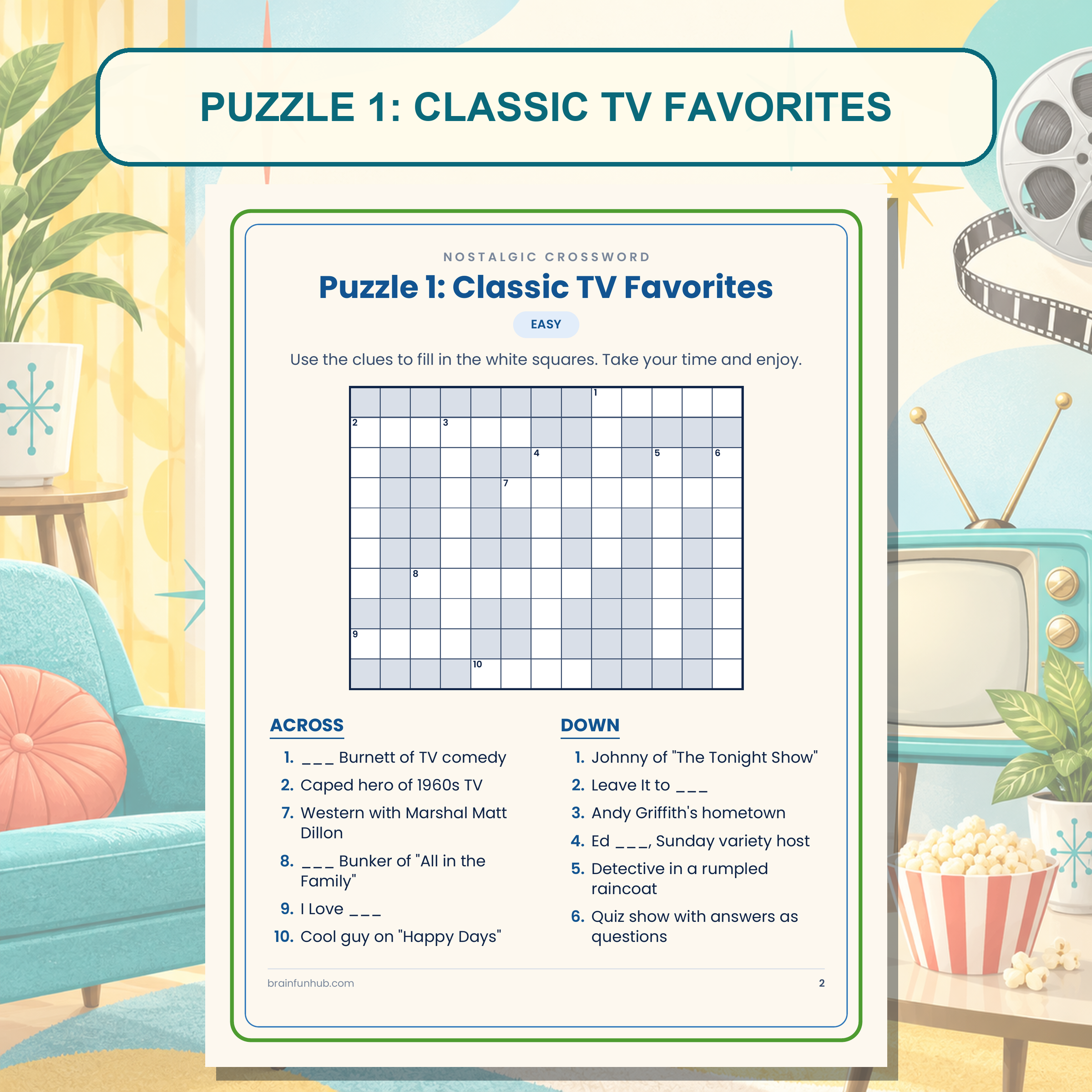 Nostalgic Movies & TV Large Print Crossword Sampler thumbnail 2