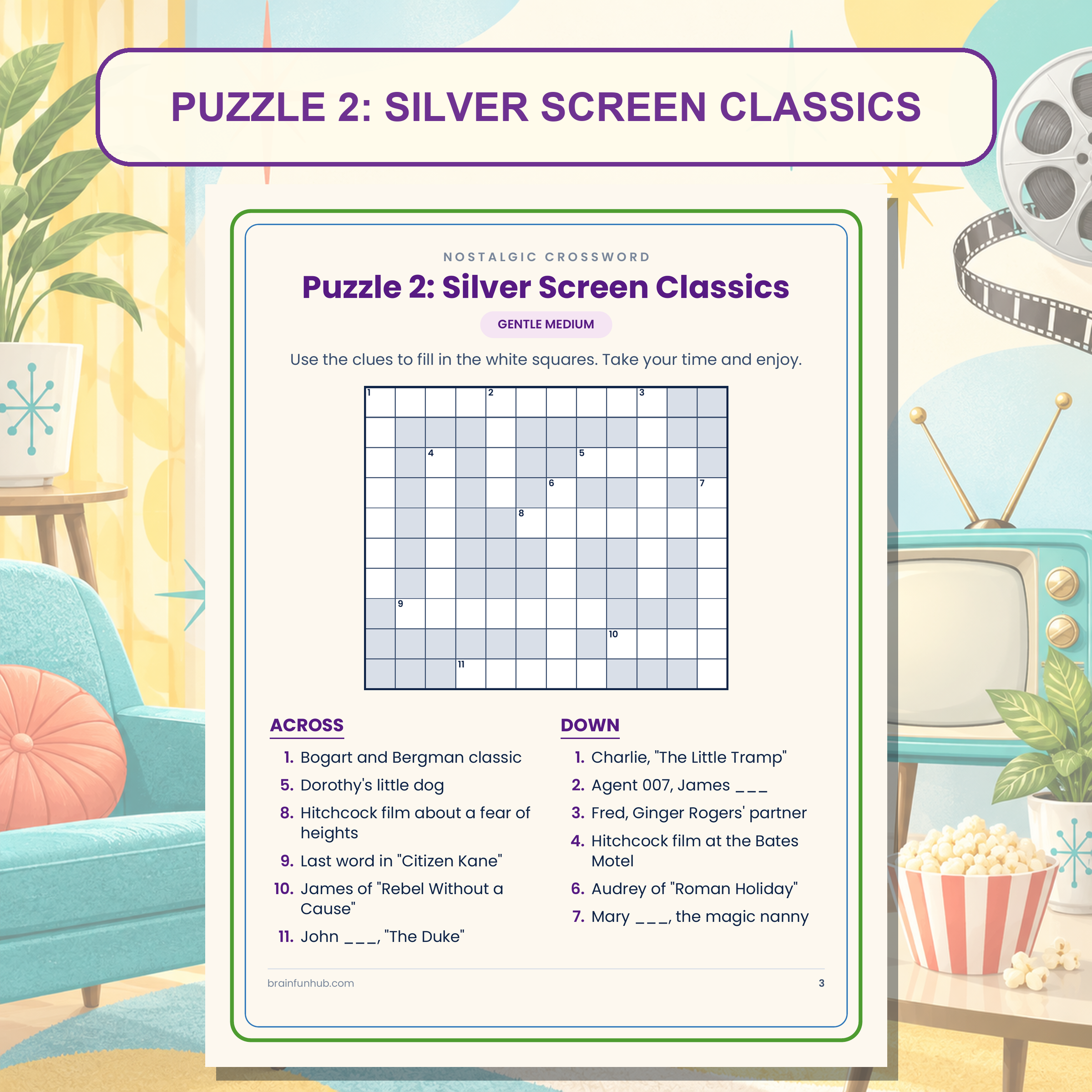 Nostalgic Movies & TV Large Print Crossword Sampler thumbnail 3