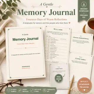 A Gentle Memory Journal: 14 Days of Warm Reflections — printable PDF preview