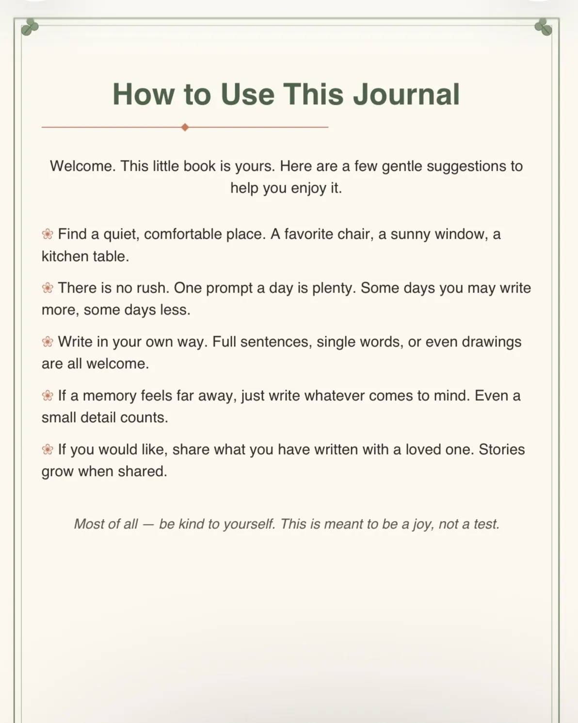 A Gentle Memory Journal: 14 Days of Warm Reflections preview 2
