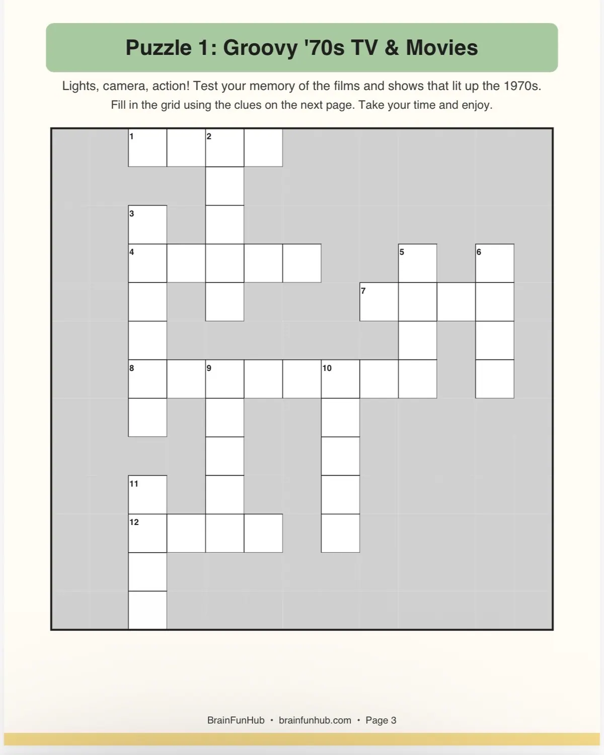 Groovy '70s Large Print Crosswords: 1970s Theme (3 Puzzles) preview 2