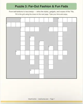 Groovy '70s Large Print Crosswords: 1970s Theme (3 Puzzles) thumbnail 5