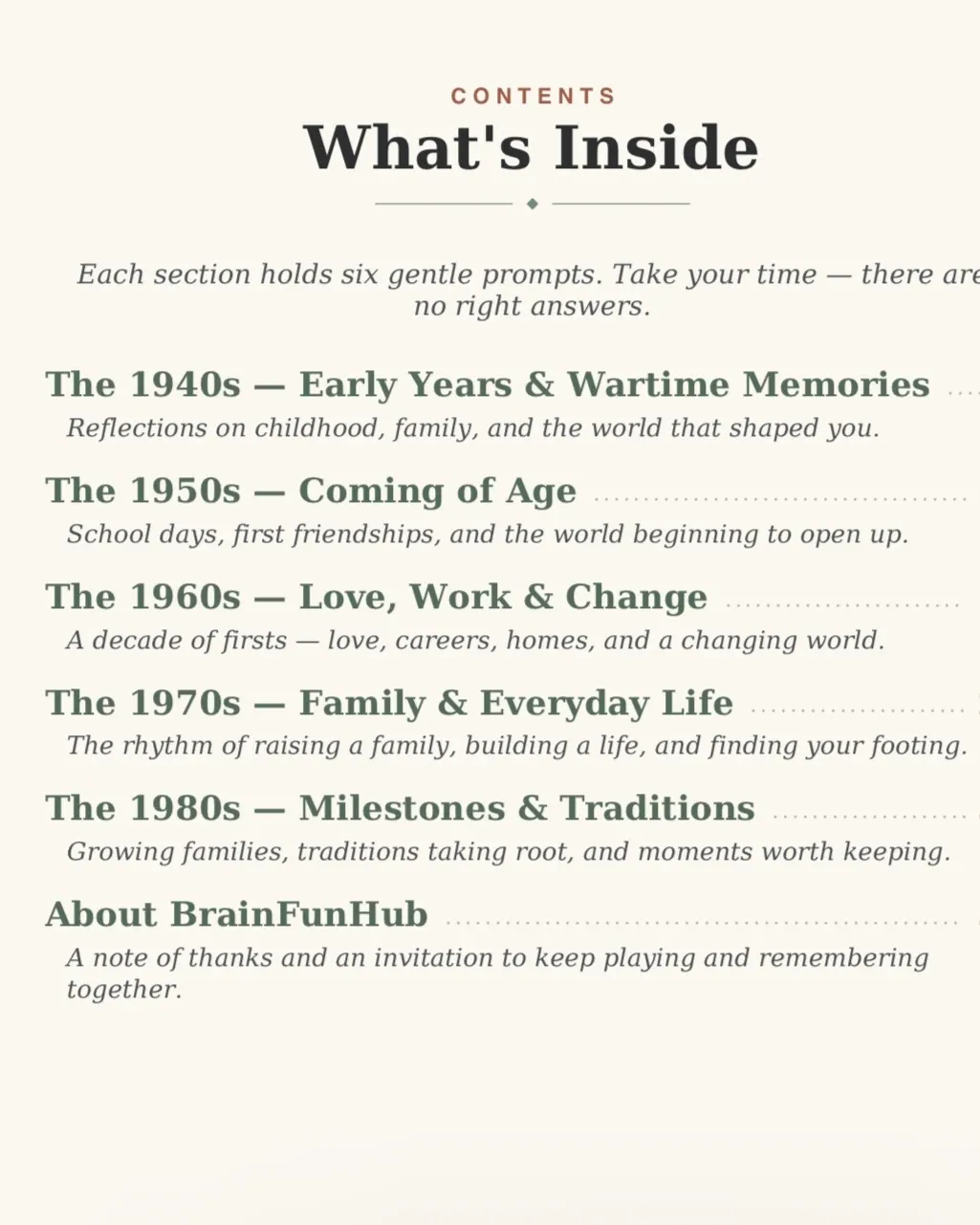 Life Story Journal for Seniors: A Keepsake Journal with 30 Warm Reflections Across Five Decades preview 1