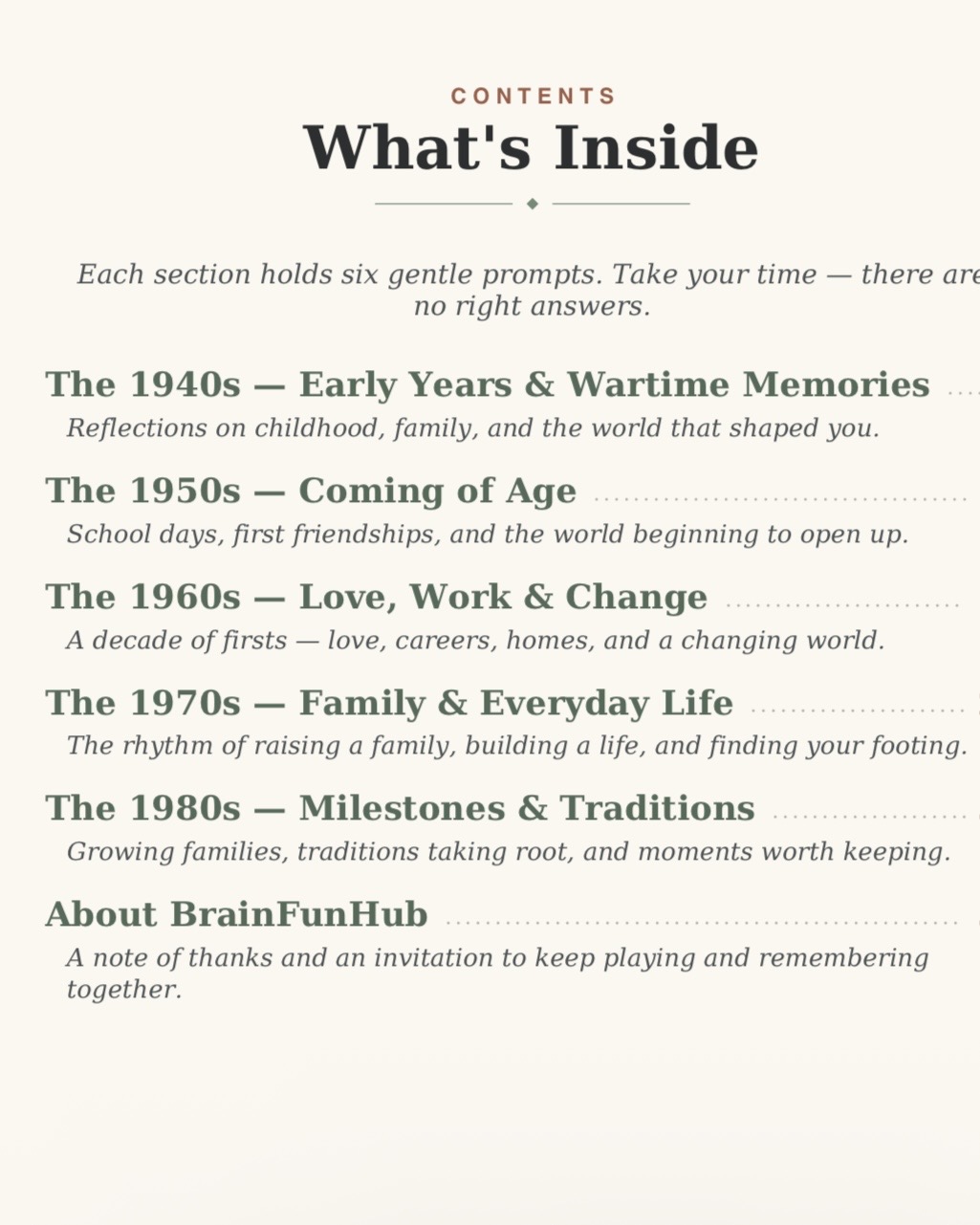 Life Story Journal for Seniors: A Keepsake Journal with 30 Warm Reflections Across Five Decades thumbnail 2