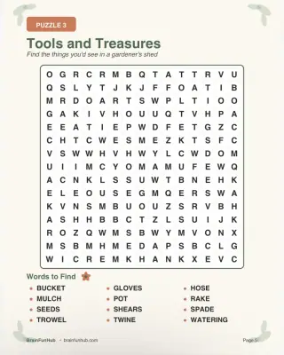 Large Print Word Search Pack: Garden Theme (3 Puzzles) thumbnail 4