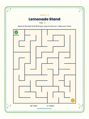 Summer and Fall Mazes: 30 Large Print Puzzles with Answer Keys thumbnail 3