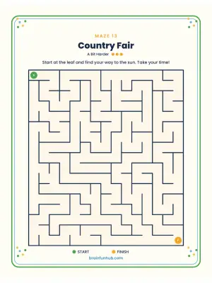 Summer and Fall Mazes: 30 Large Print Puzzles with Answer Keys thumbnail 5