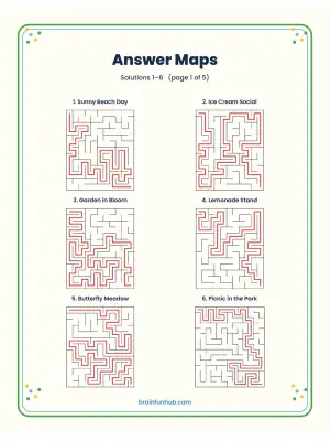 Summer and Fall Mazes: 30 Large Print Puzzles with Answer Keys thumbnail 7