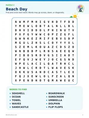 Summer and Fall Word Searches: 30 Large Print Puzzles with Answer Keys thumbnail 4
