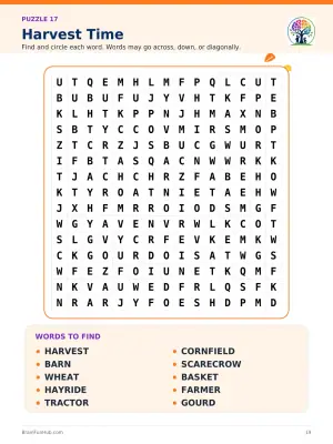Summer and Fall Word Searches: 30 Large Print Puzzles with Answer Keys thumbnail 5