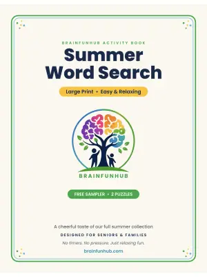 Summer Word Search Free Sampler: 2 Large Print Puzzles with Answer Key thumbnail 1