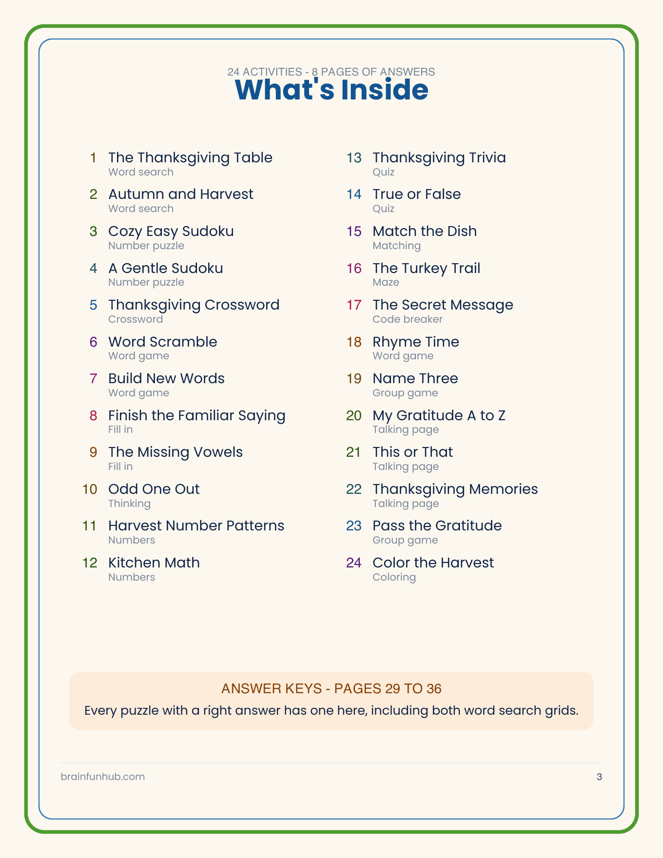 Thanksgiving Gathering: 24 Large Print Activities for Seniors and Caregivers thumbnail 2