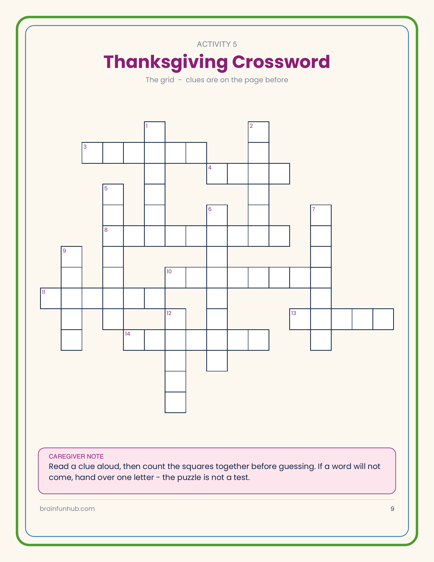 Thanksgiving Gathering: 24 Large Print Activities for Seniors and Caregivers thumbnail 5