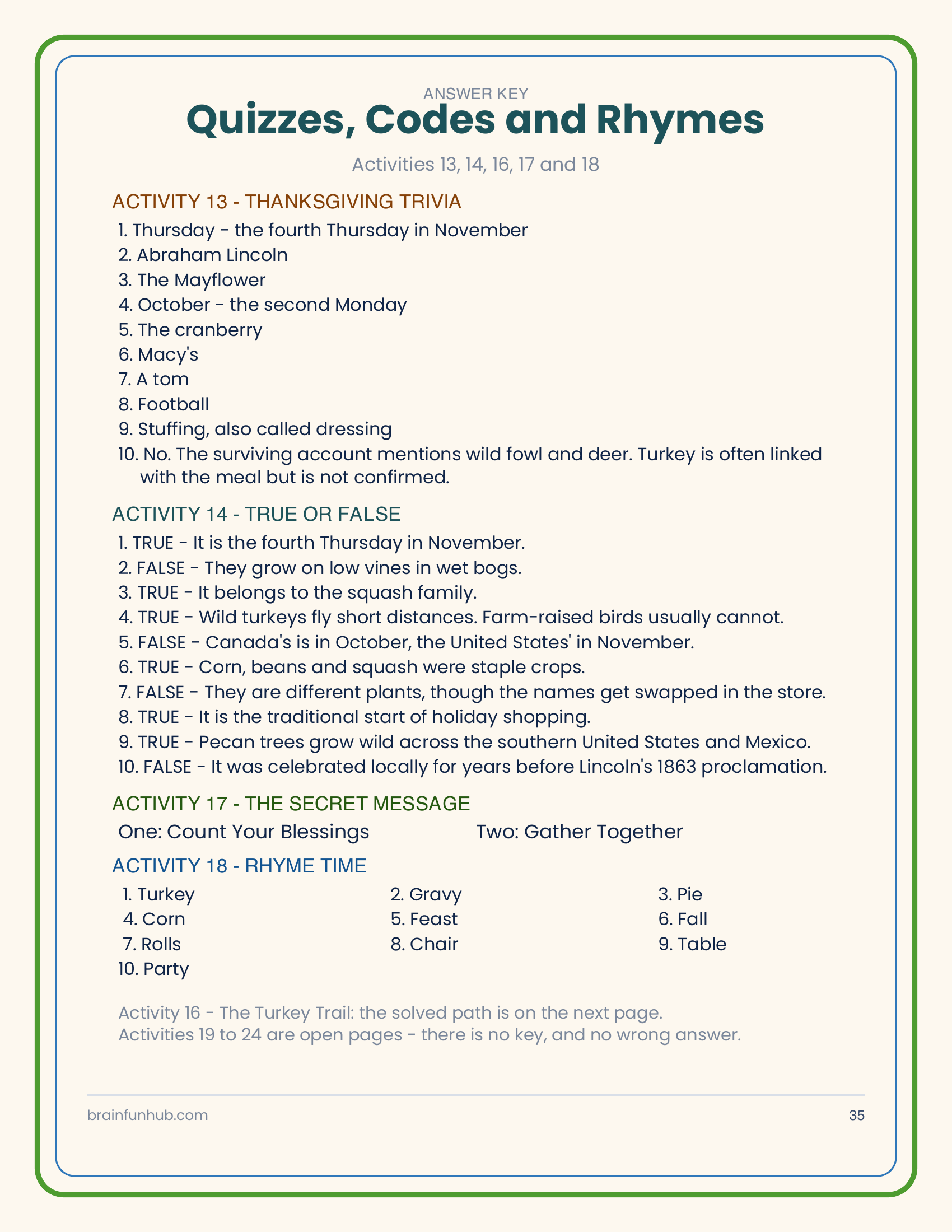Thanksgiving Gathering: 24 Large Print Activities for Seniors and Caregivers thumbnail 9