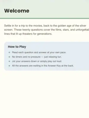 Large Print Trivia: Classic Movies (20 Questions with Answer Key) thumbnail 1