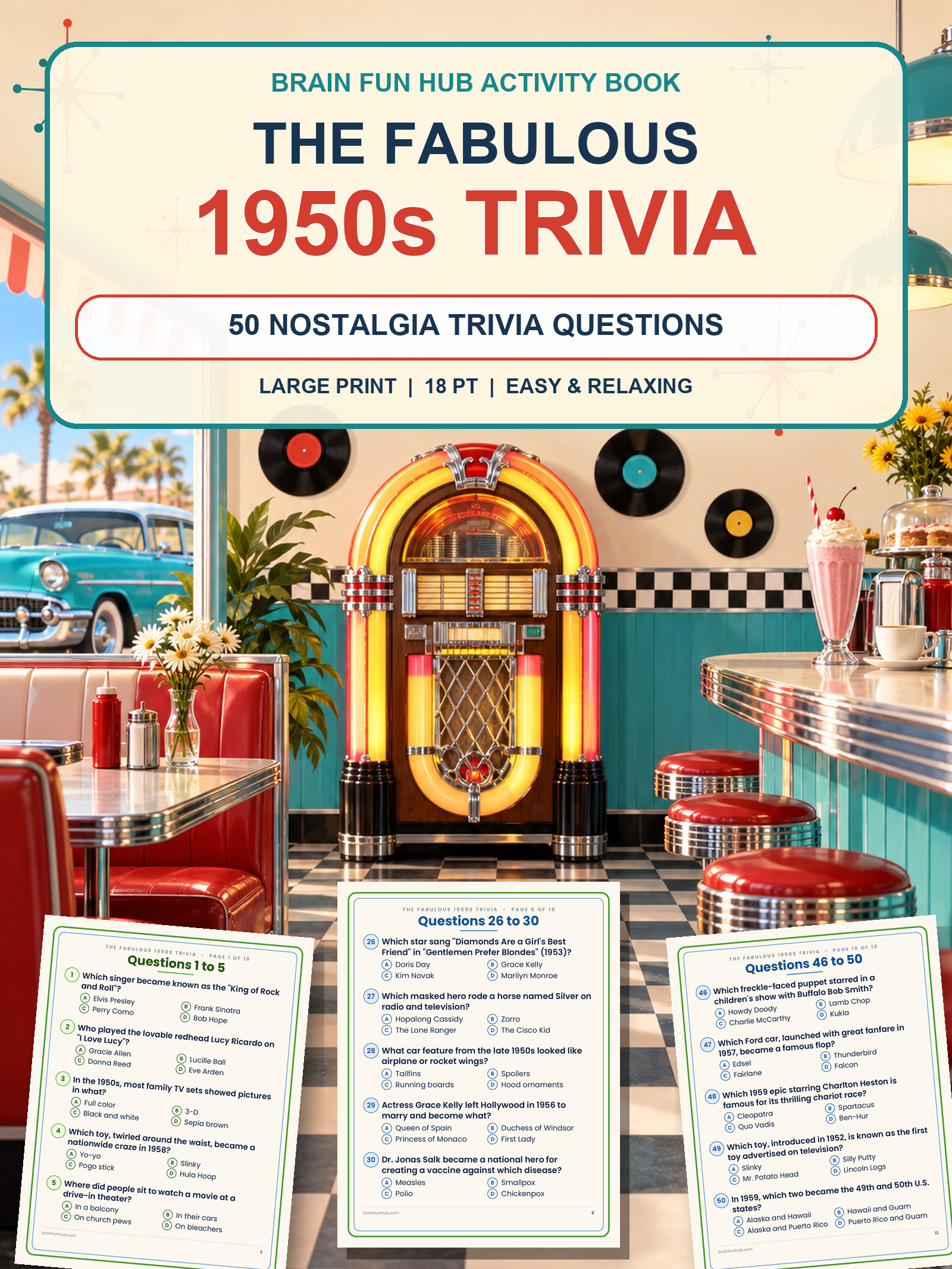 Fabulous 1950s Trivia: 50 Nostalgia Trivia Questions — printable PDF preview