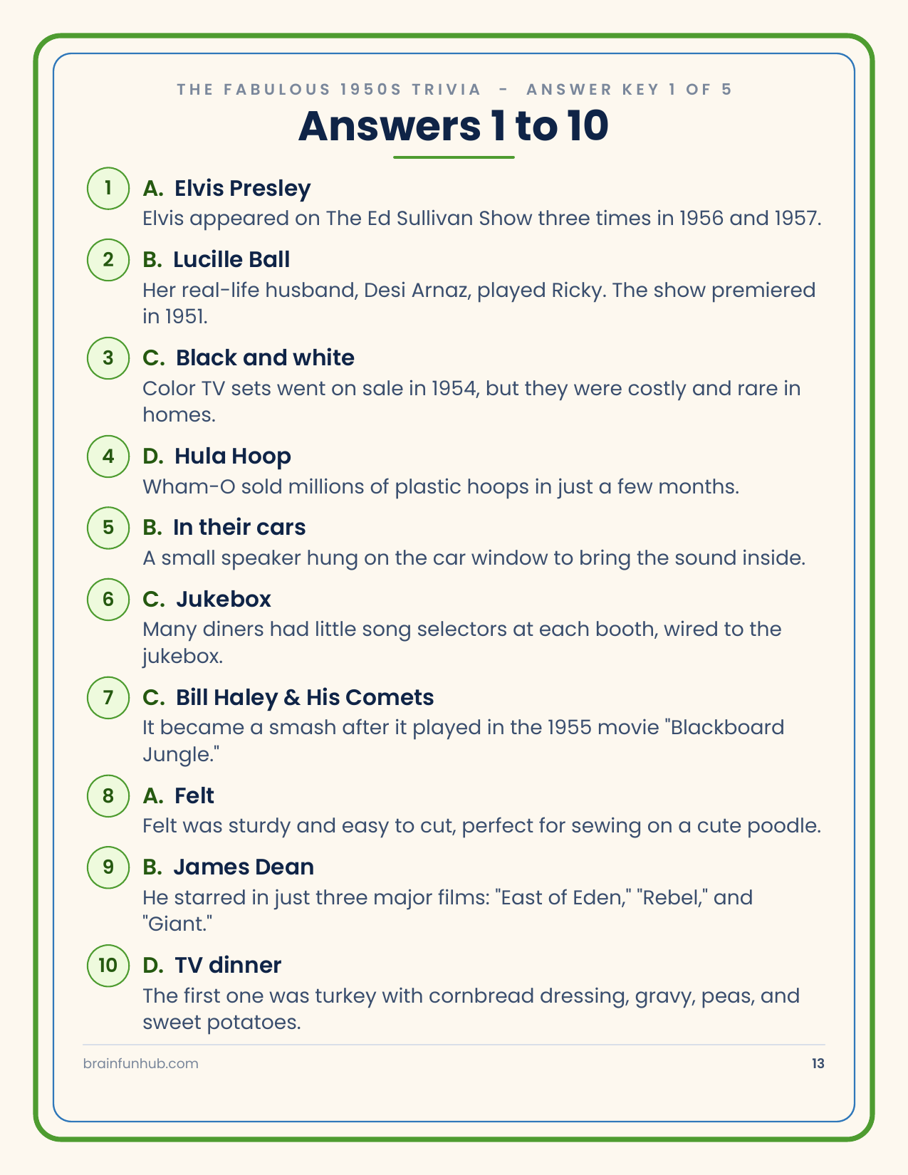 The Fabulous 1950s Trivia: 50 Nostalgia Trivia Questions thumbnail 9