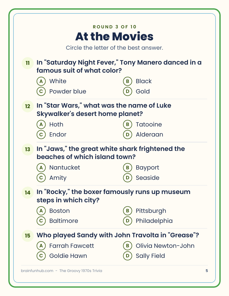 The Groovy 1970s Trivia: 50 Nostalgia Trivia Questions thumbnail 4
