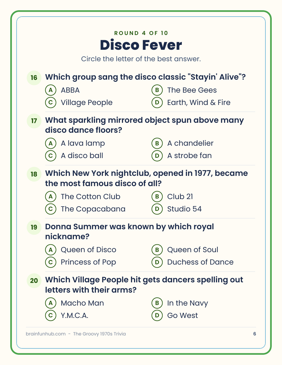 The Groovy 1970s Trivia: 50 Nostalgia Trivia Questions thumbnail 5