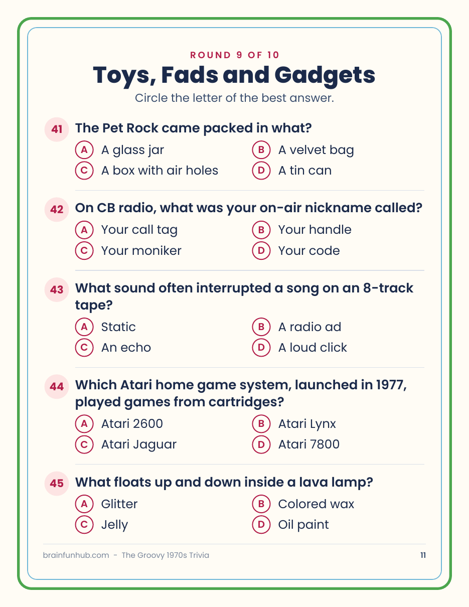 The Groovy 1970s Trivia: 50 Nostalgia Trivia Questions thumbnail 8