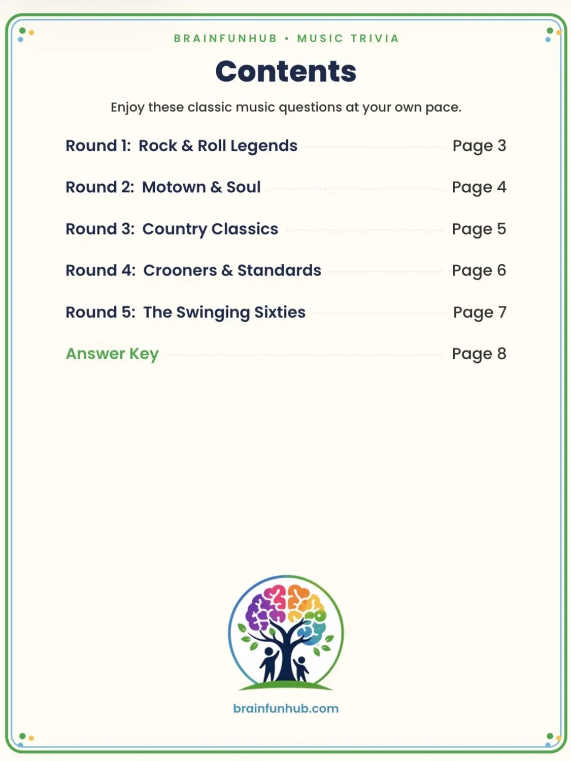 Classic Music Trivia: 50 Large Print Questions on Golden Oldies (With Answer Key) preview 2